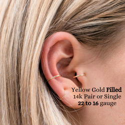 YELLOW Gold FILLED 14k Hoop Earring