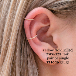 TWISTED YELLOW hoops Gold FILLED