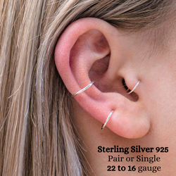 STERLING SILVER 925 Hoop Earring